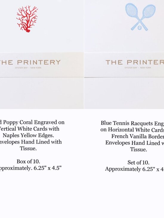 2 Sets of Blank Note Cards -Tennis & Coral THE PRINTERY High Quality Cards - Picture 12 of 12